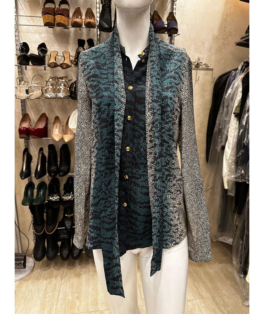 GUCCI Зеленая шелковая блузы, фото 7