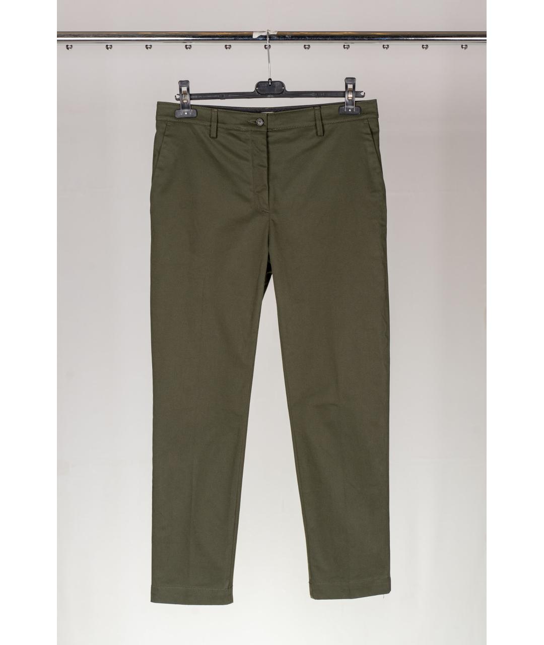 KENZO Зеленые хлопковые прямые брюки, фото 3