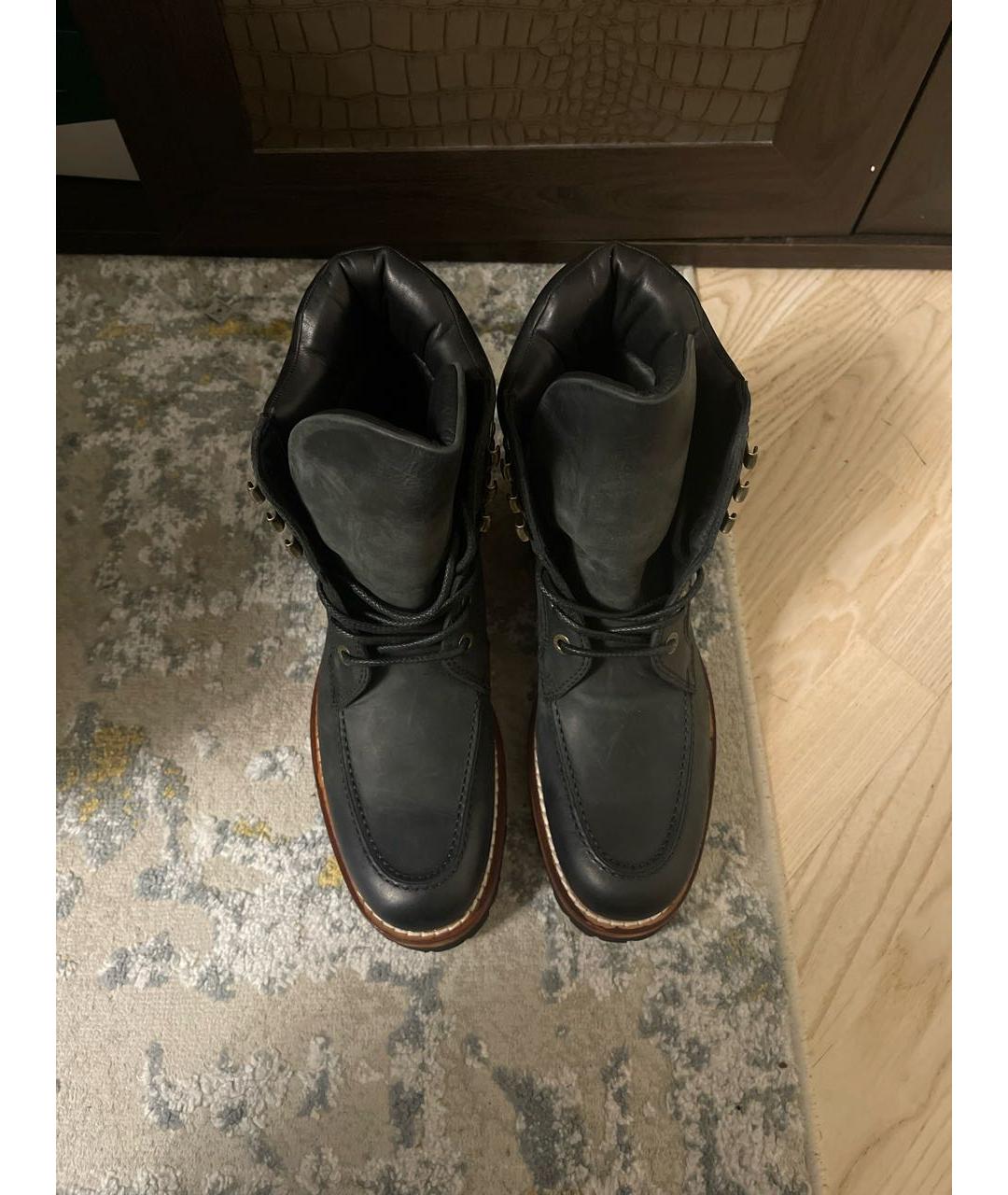 DOLCE&GABBANA Черные нубуковые высокие ботинки, фото 3