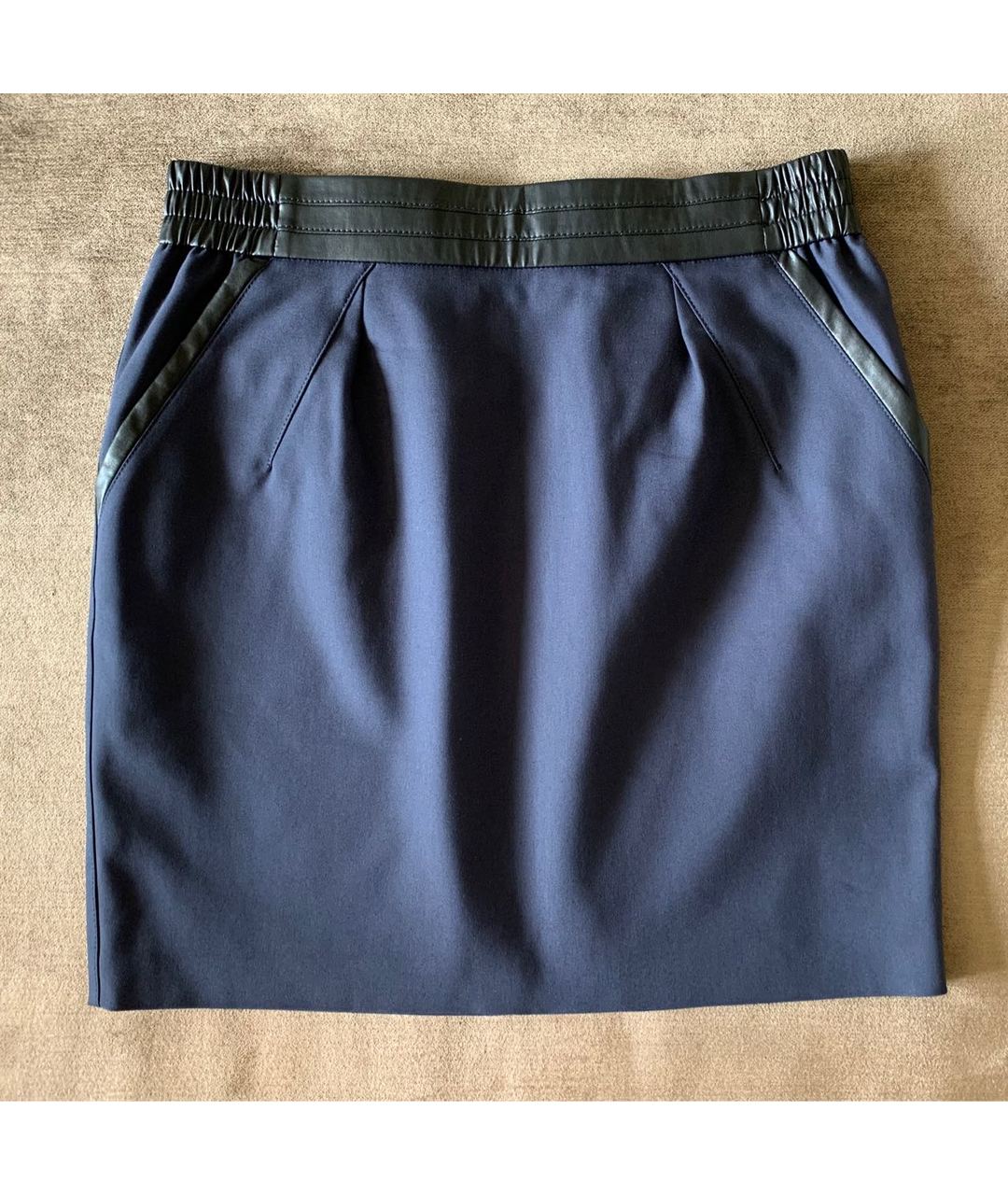 HUGO BOSS Темно-синяя хлопковая юбка мини, фото 9