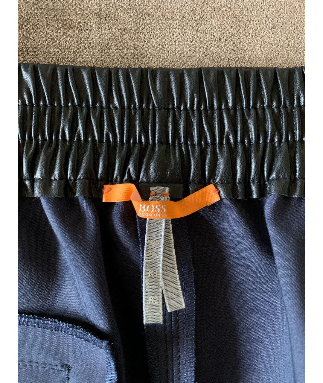 HUGO BOSS Темно-синяя хлопковая юбка мини, фото 3