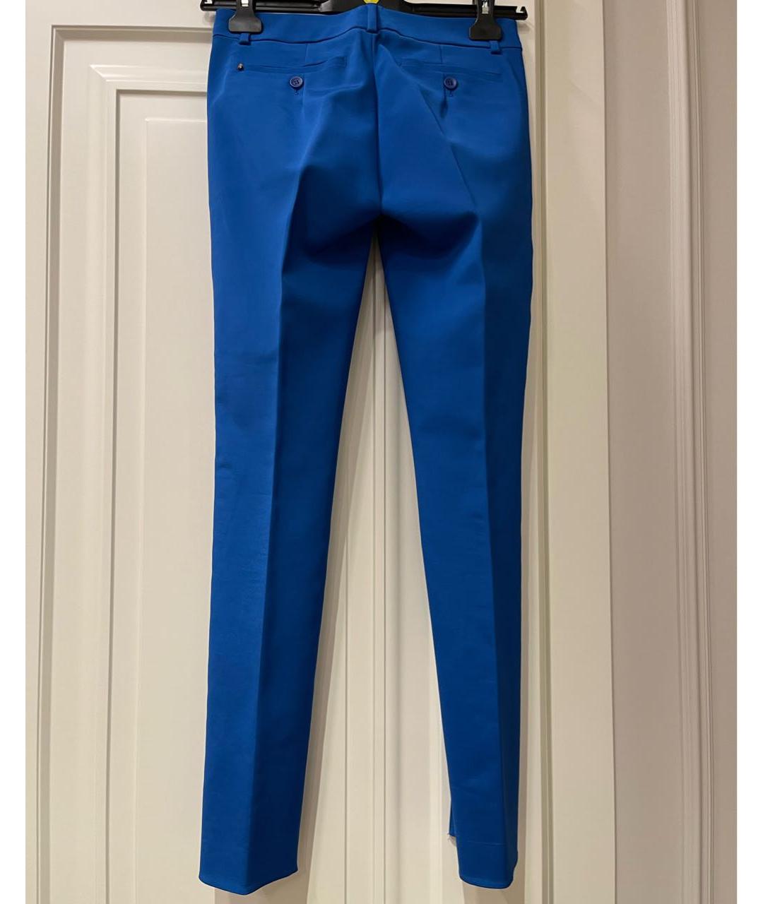SPORTMAX Синие ацетатные брюки узкие, фото 2