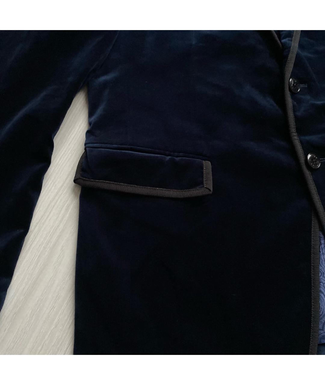 ETRO Темно-синий велюровый пиджак, фото 4