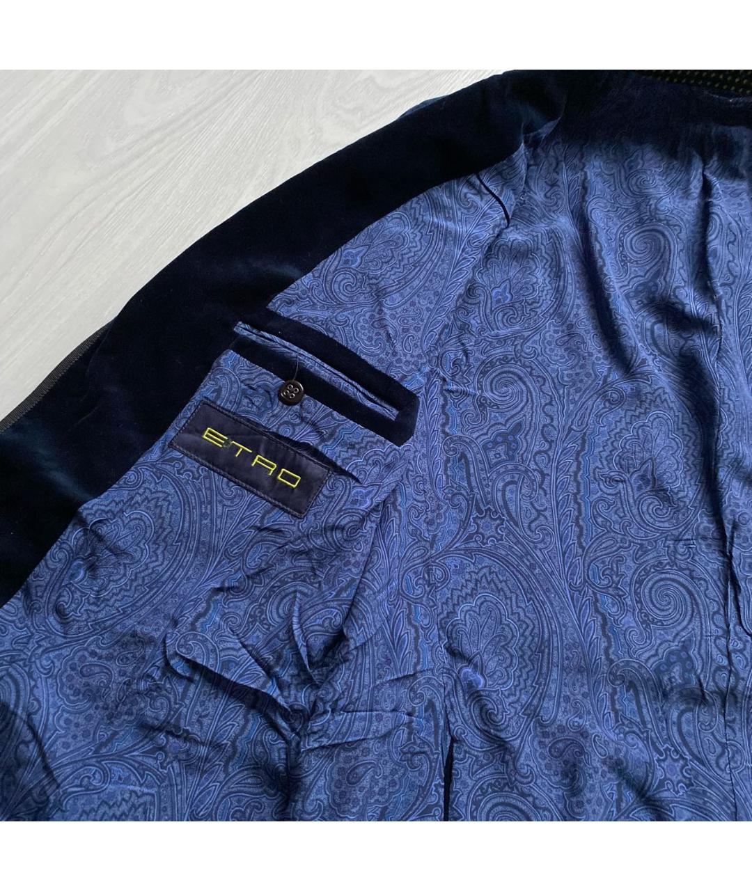ETRO Темно-синий велюровый пиджак, фото 5