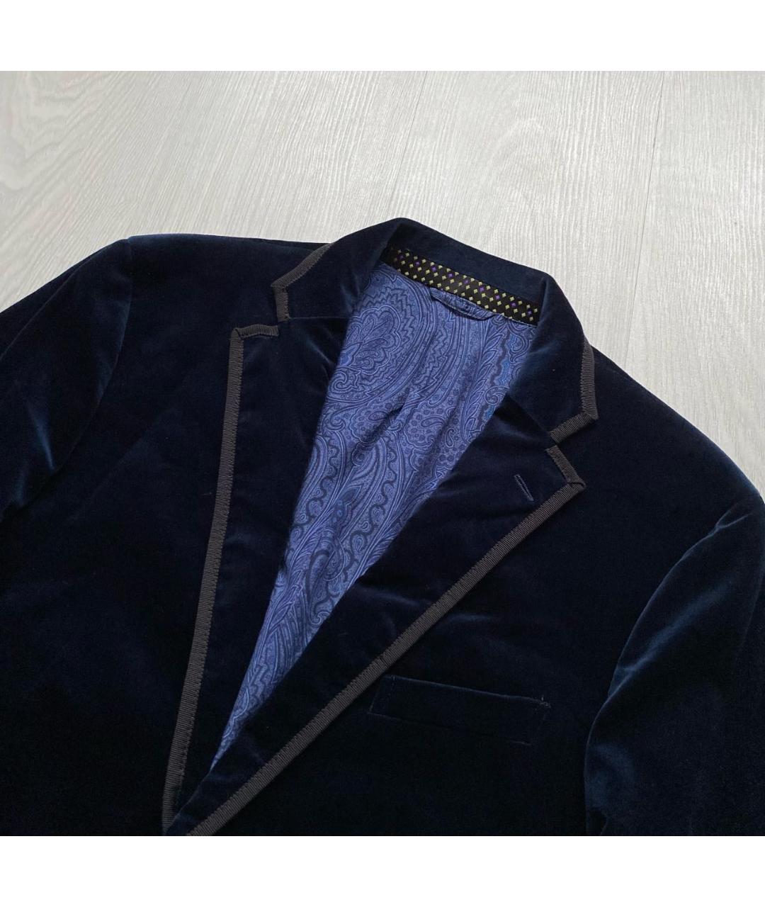 ETRO Темно-синий велюровый пиджак, фото 2