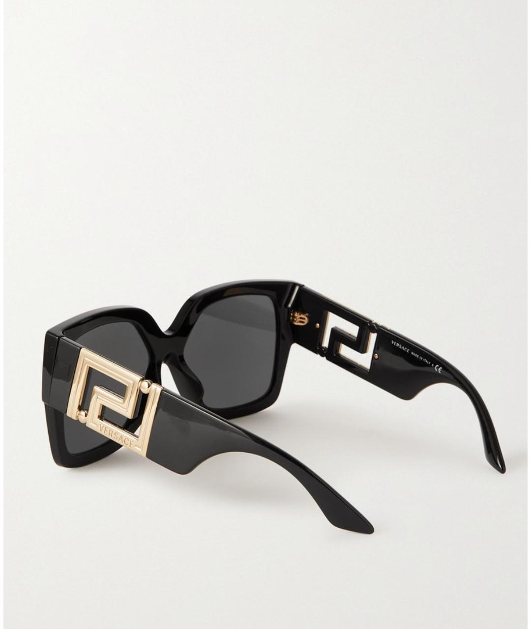 VERSACE Черные пластиковые солнцезащитные очки, фото 2