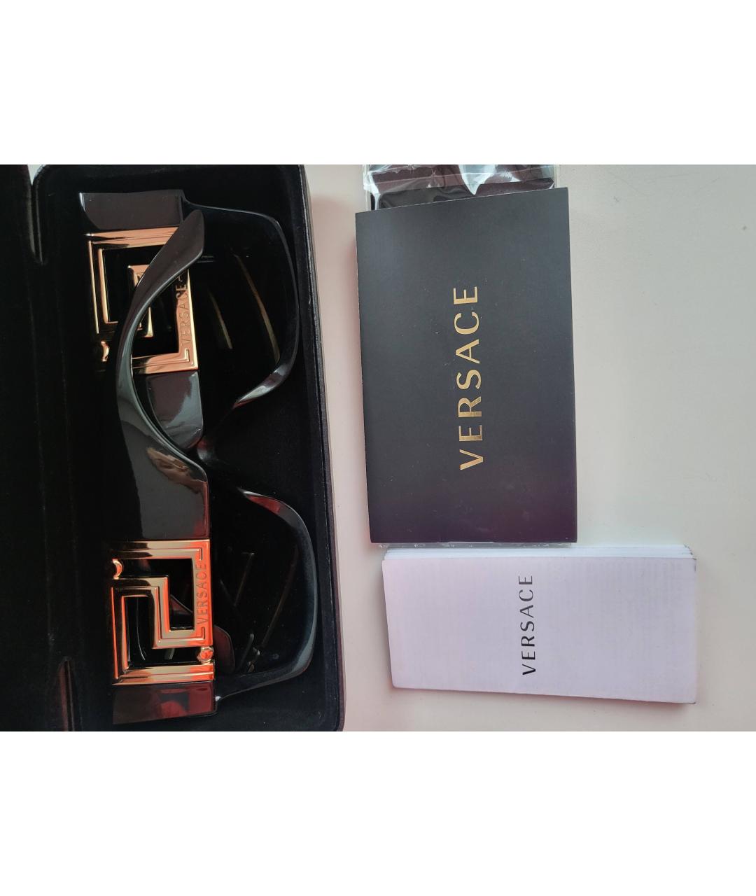 VERSACE Черные пластиковые солнцезащитные очки, фото 4