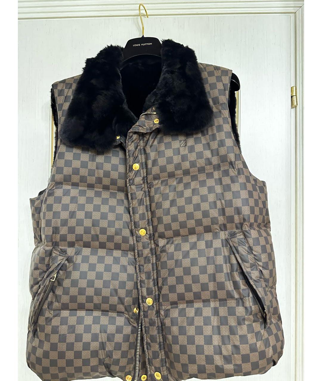 LOUIS VUITTON Коричневый меховой жилет, фото 7