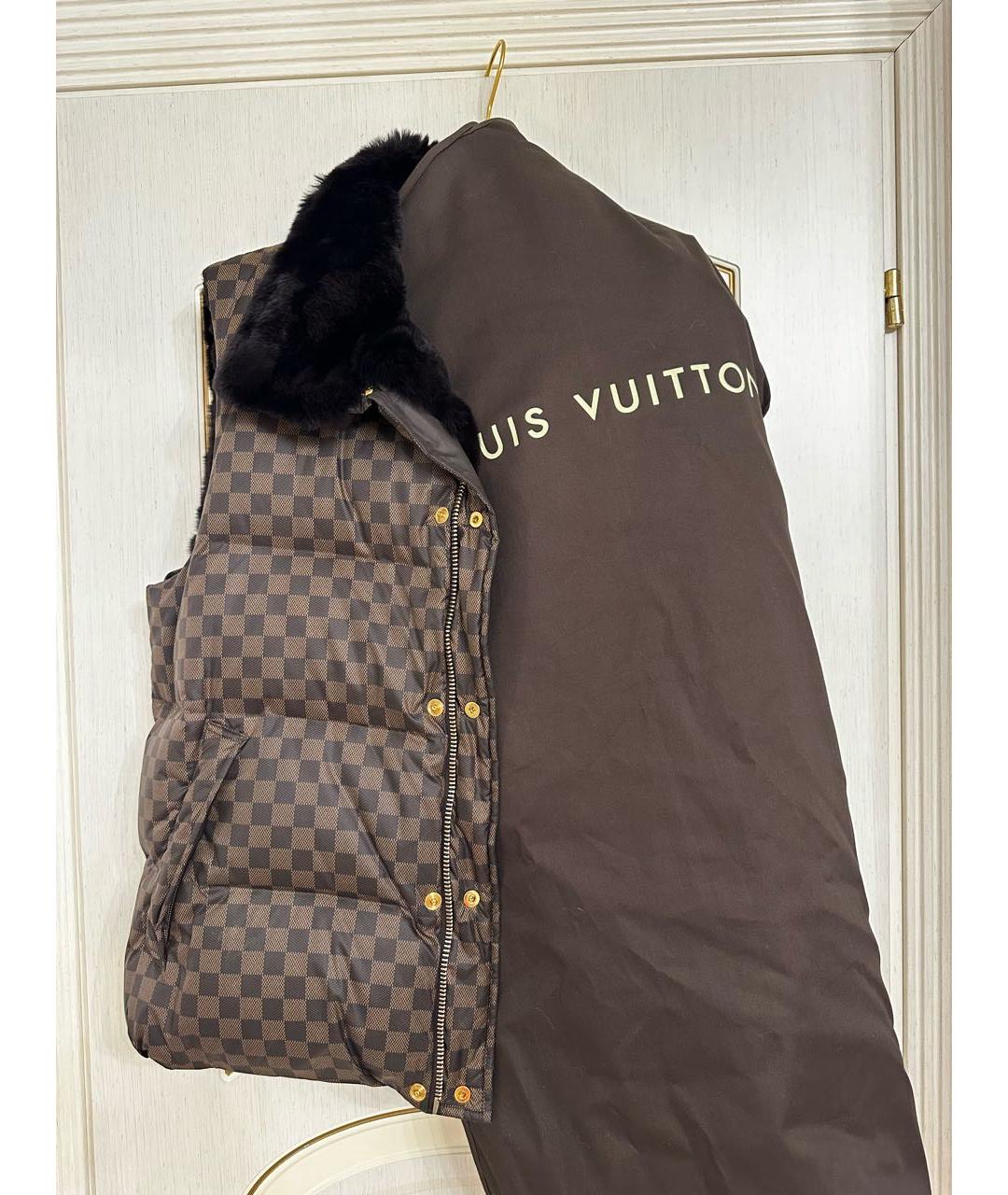 LOUIS VUITTON Коричневый меховой жилет, фото 6