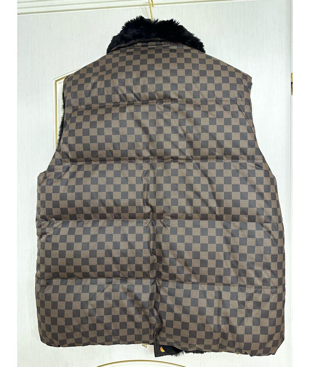LOUIS VUITTON Коричневый меховой жилет, фото 2
