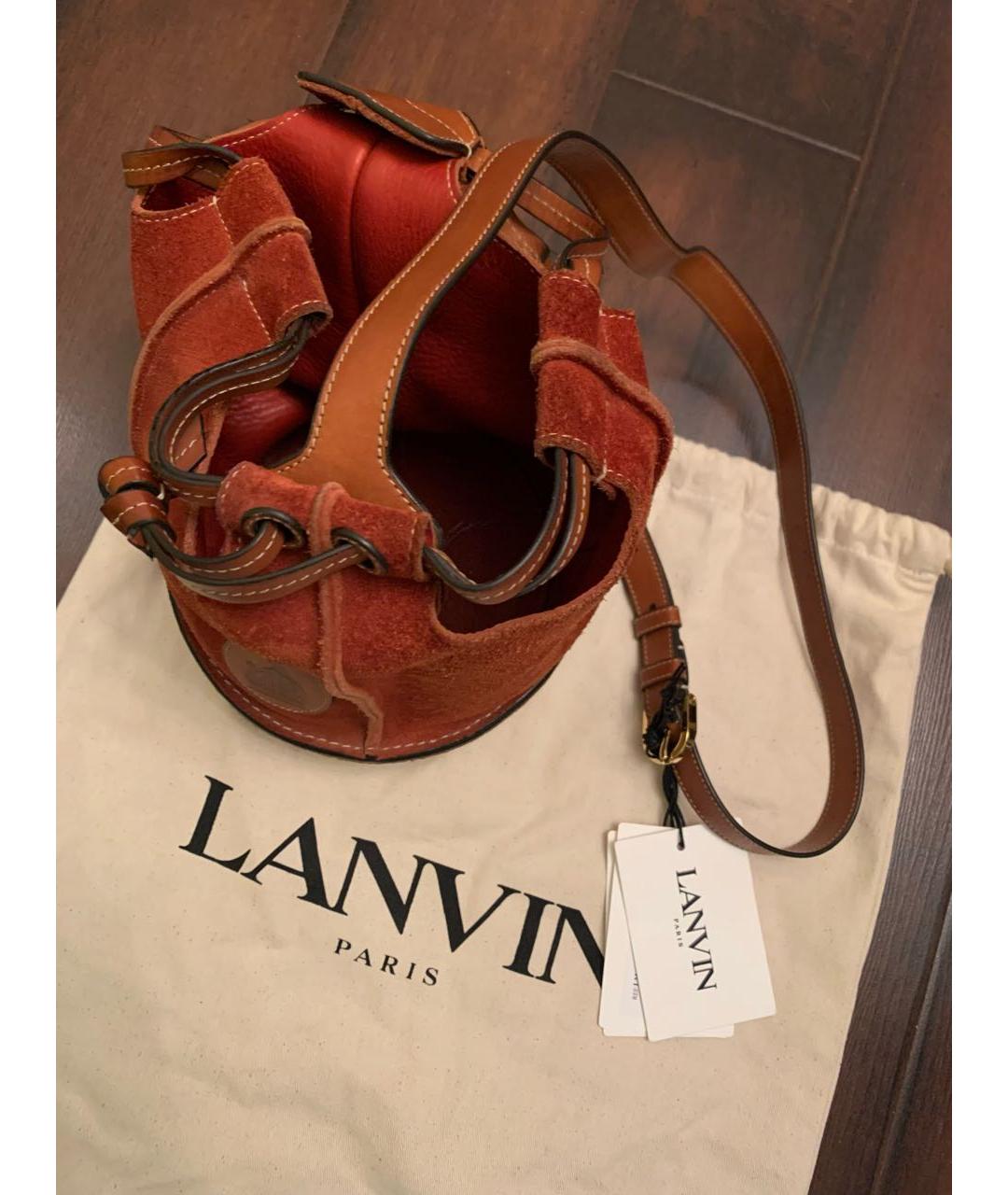 LANVIN Красная замшевая сумка через плечо, фото 8