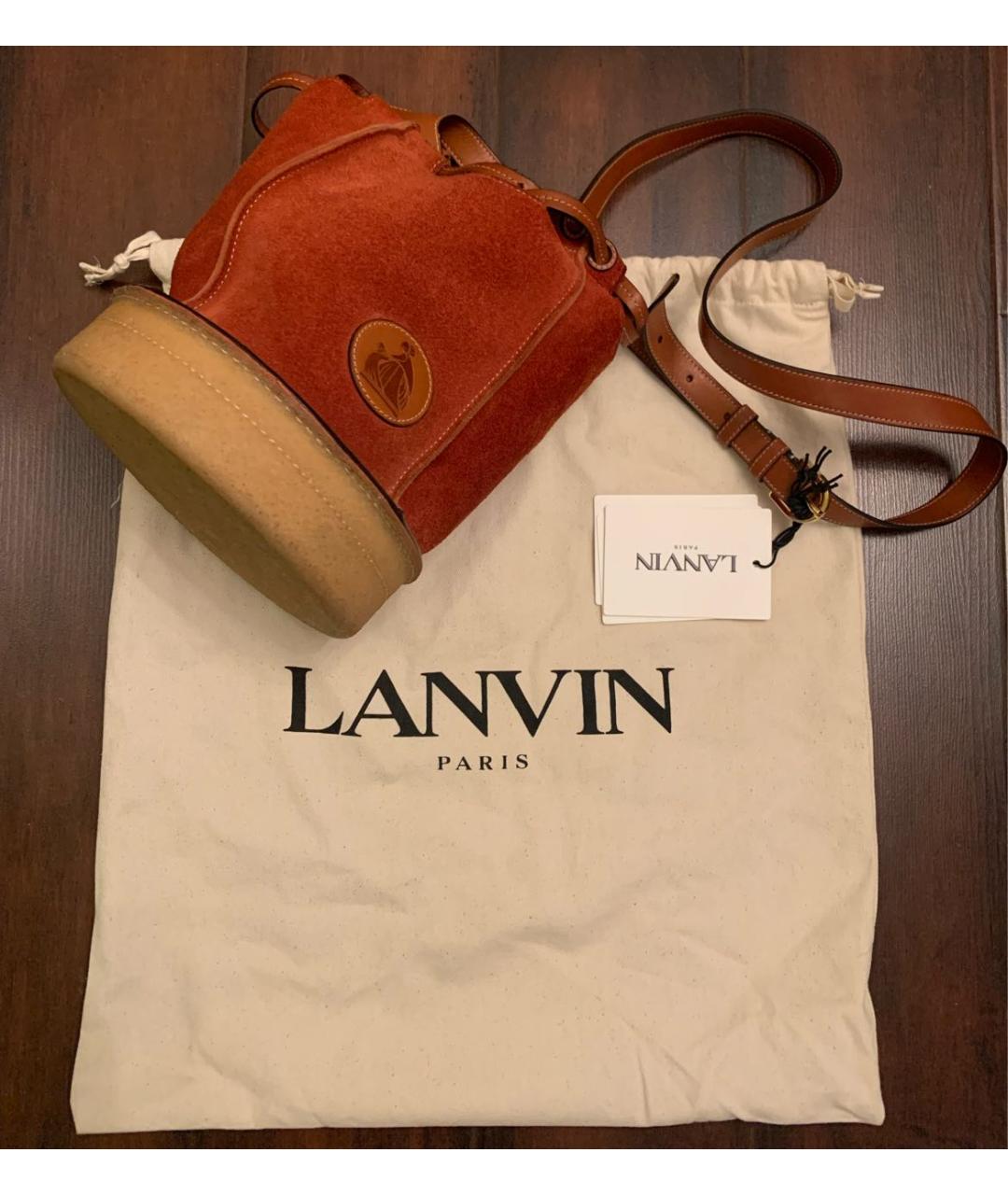 LANVIN Красная замшевая сумка через плечо, фото 6
