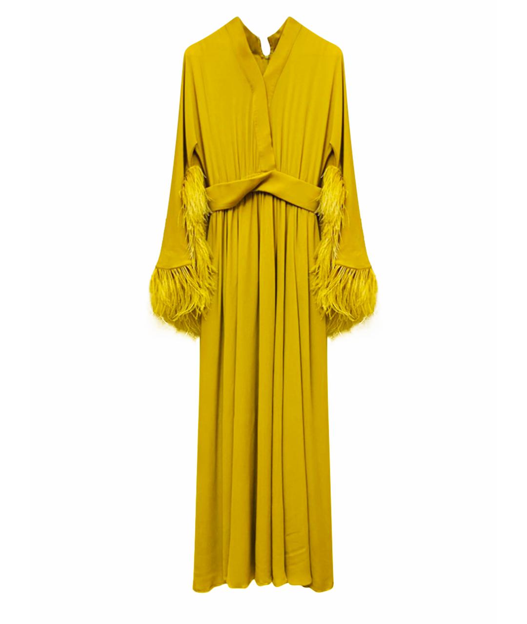 ELIE SAAB Золотое шифоновое вечернее платье, фото 1