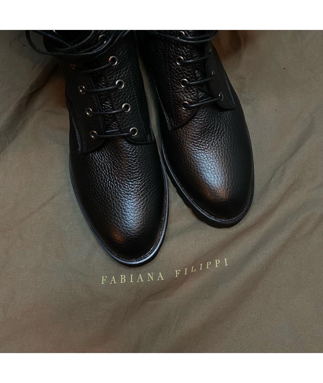 FABIANA FILIPPI Черные кожаные сапоги, фото 3