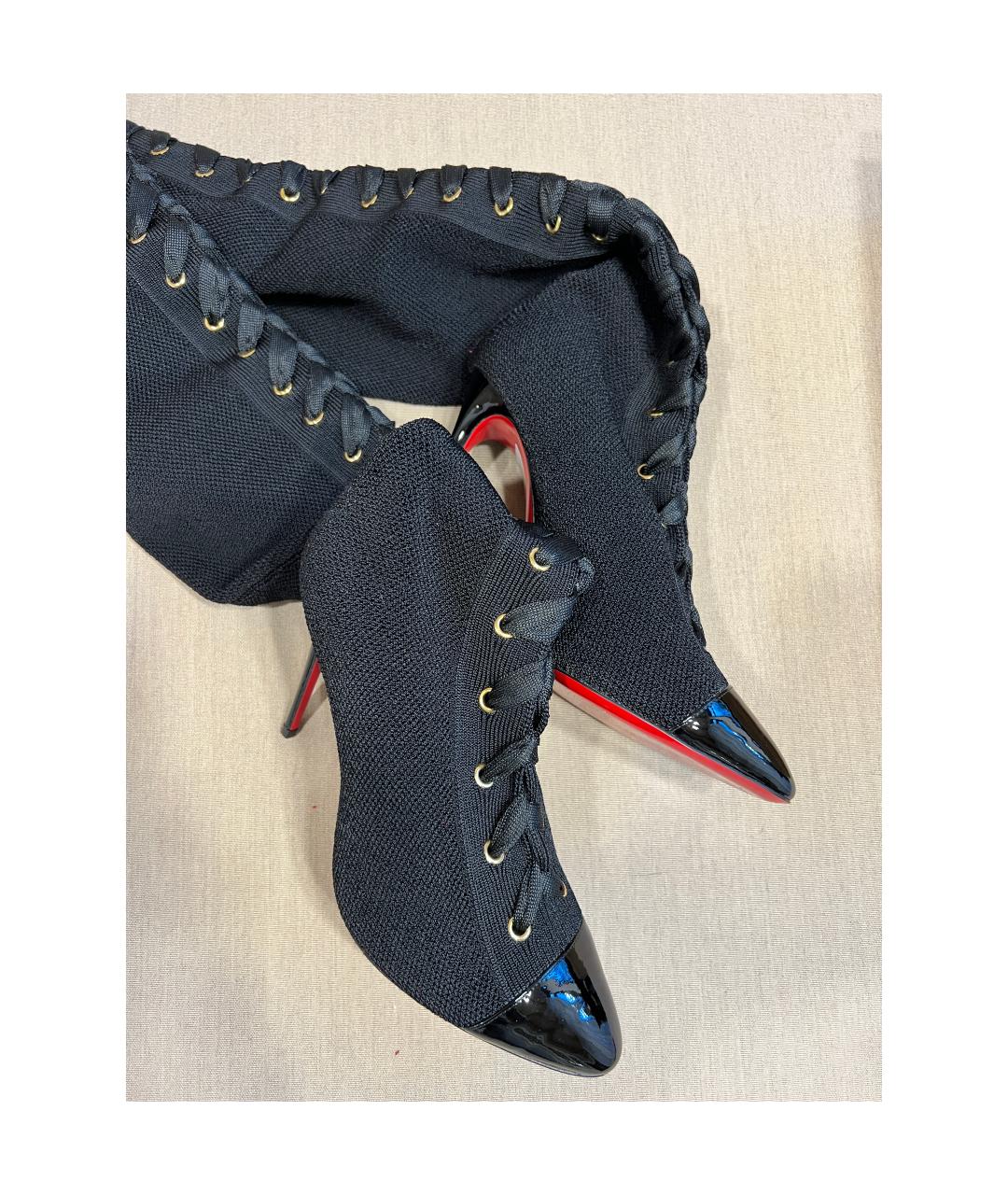 CHRISTIAN LOUBOUTIN Черные ботфорты, фото 4