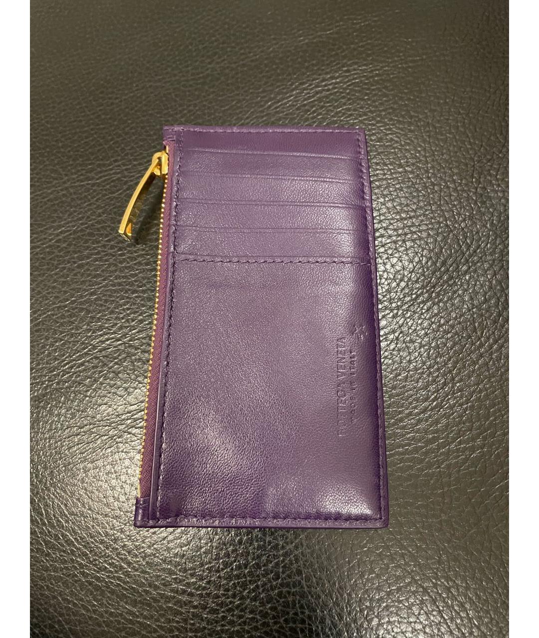 BOTTEGA VENETA Фиолетовый кожаный кардхолдер, фото 3