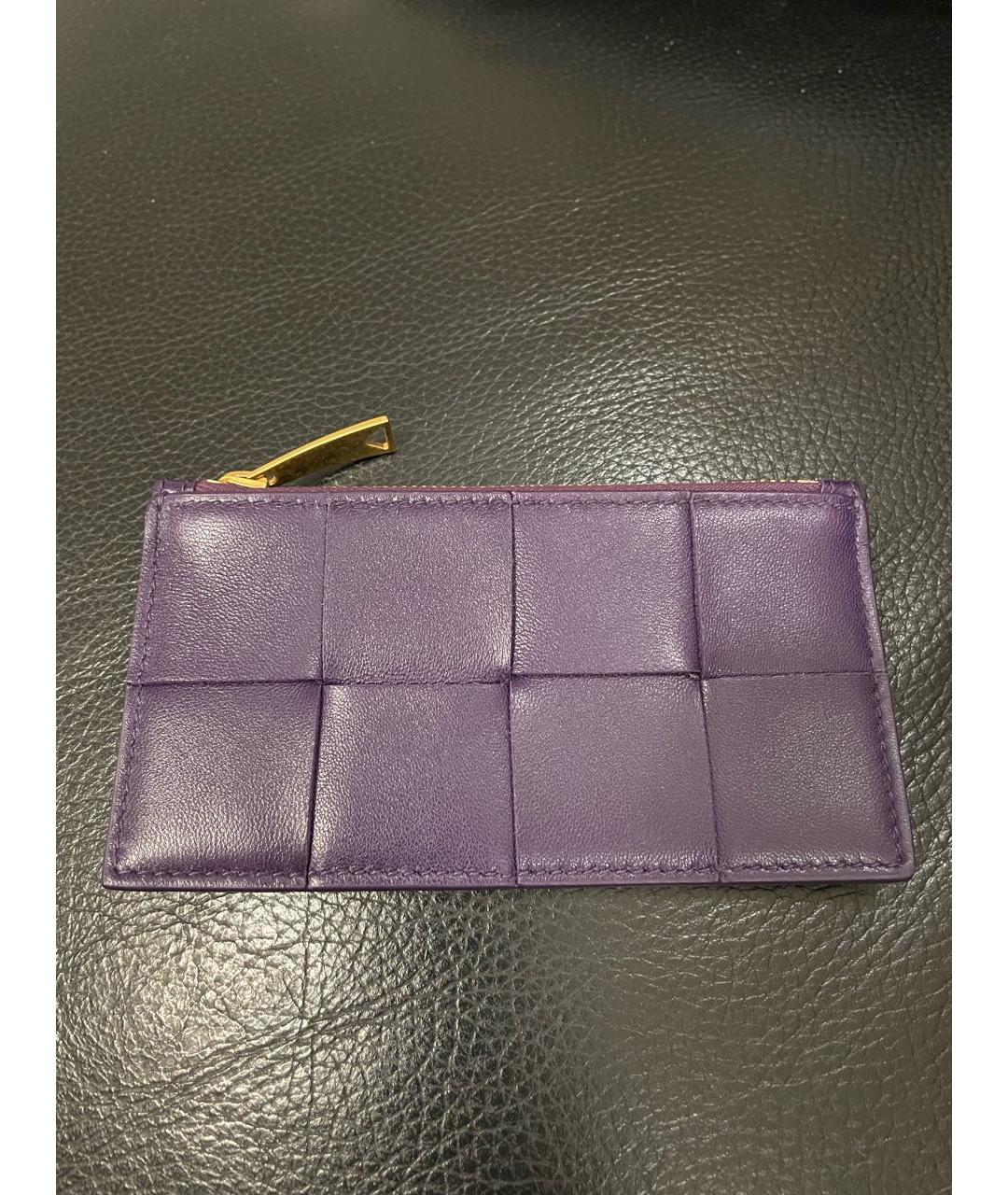 BOTTEGA VENETA Фиолетовый кожаный кардхолдер, фото 4
