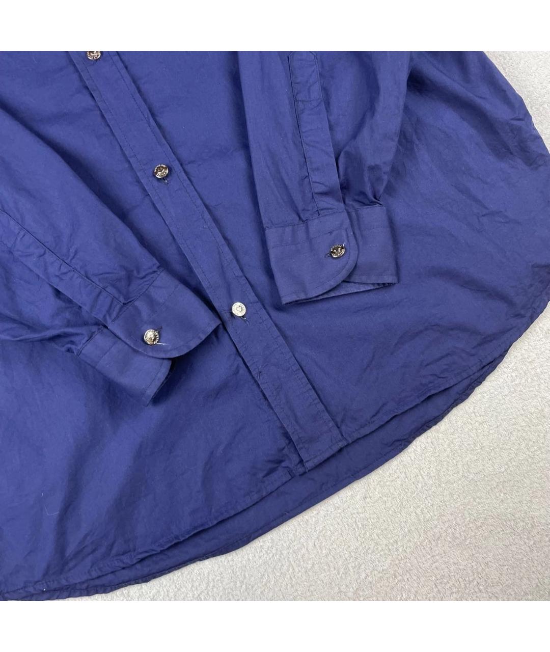 VERSACE JEANS COUTURE Темно-синяя хлопковая классическая рубашка, фото 2