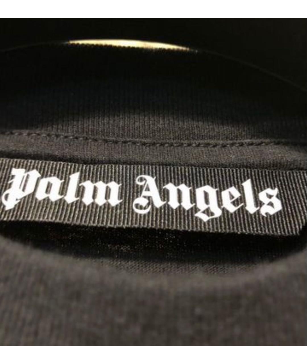 PALM ANGELS Черная хлопковая футболка, фото 7