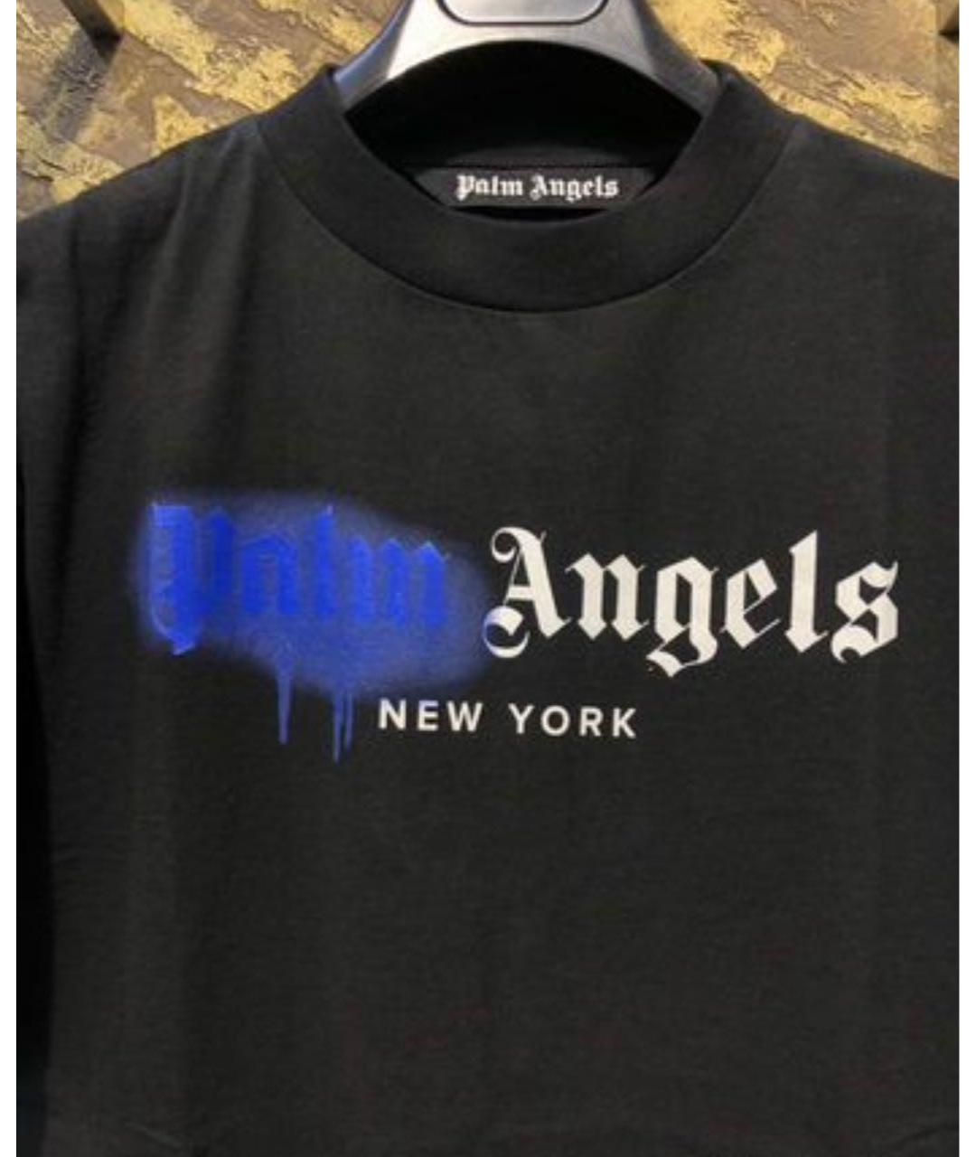 PALM ANGELS Черная хлопковая футболка, фото 6