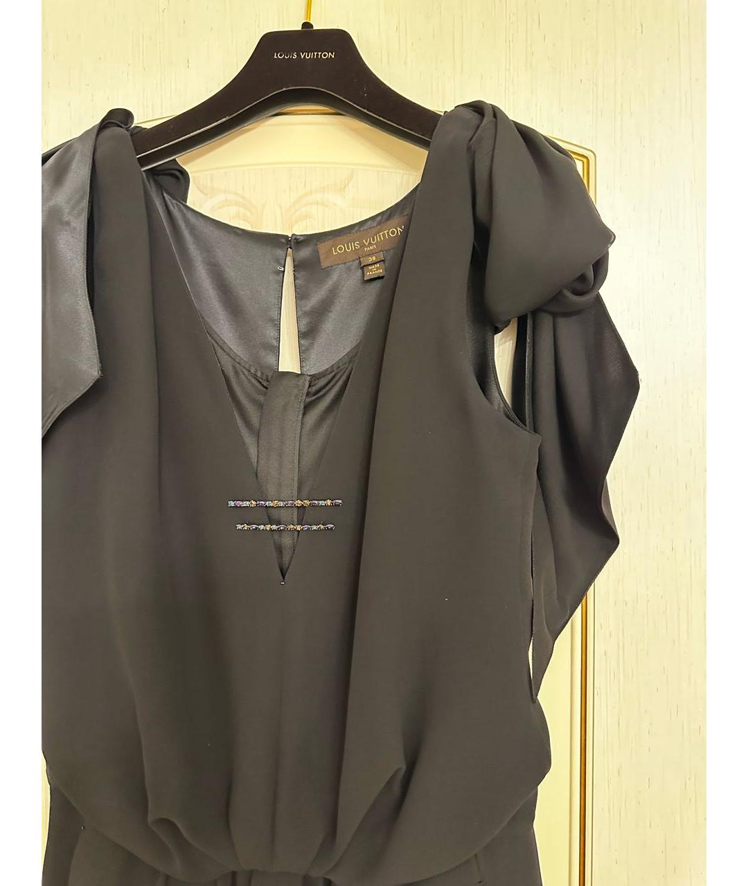 LOUIS VUITTON PRE-OWNED Черное креповое вечернее платье, фото 3