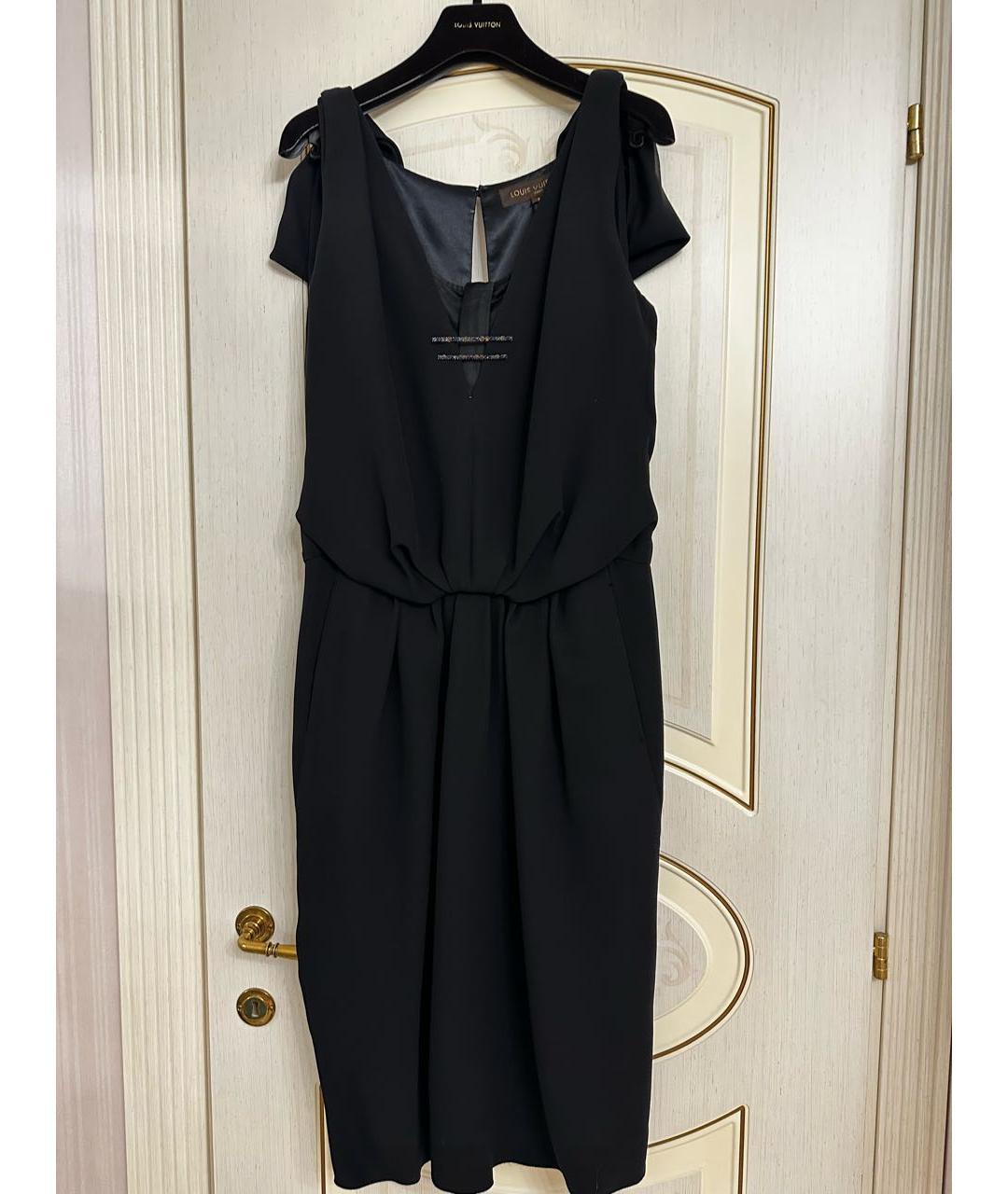 LOUIS VUITTON Черное креповое вечернее платье, фото 8