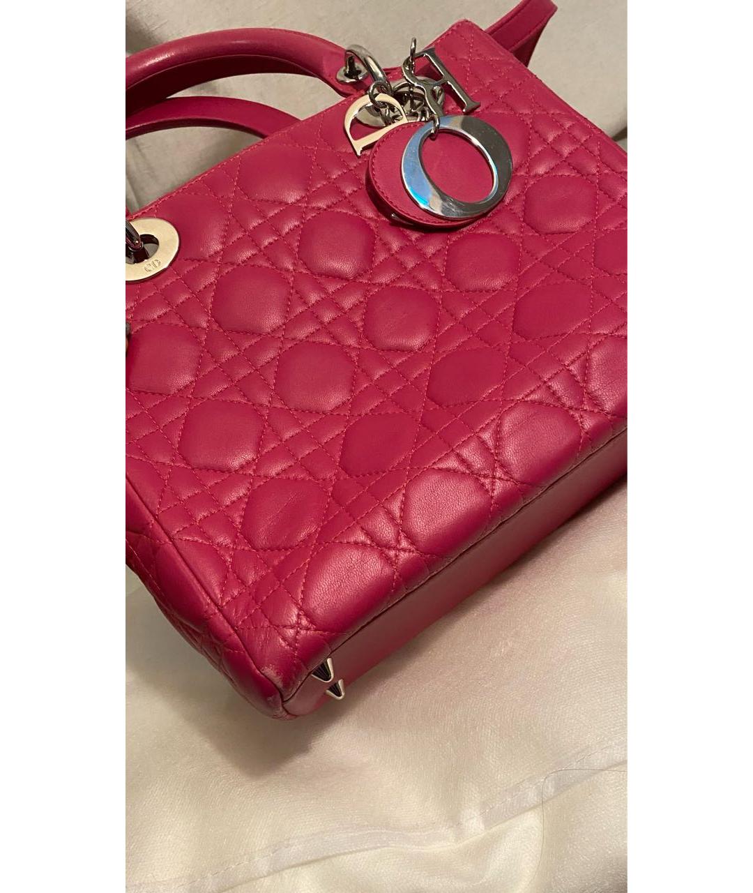 CHRISTIAN DIOR PRE-OWNED Розовая кожаная сумка с короткими ручками, фото 8