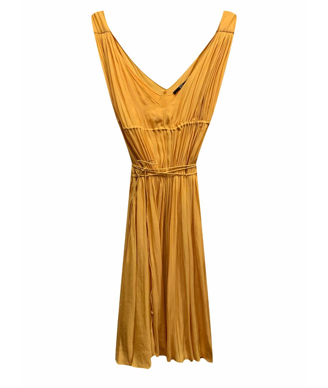 HUGO BOSS Желтое полиэстеровое коктейльное платье, фото 1