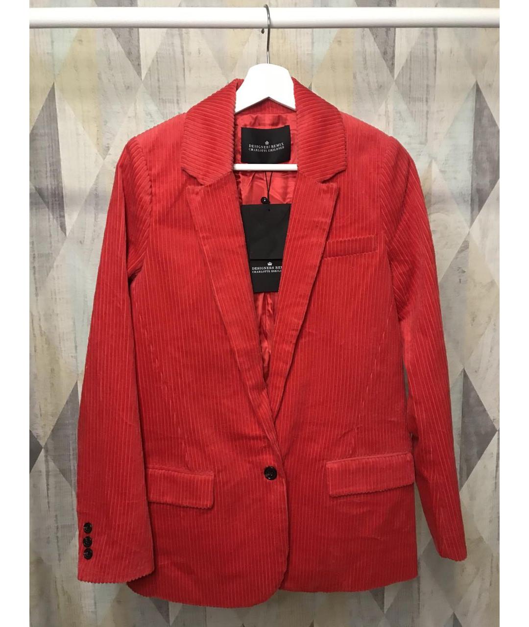 DESIGNERS REMIX Красный хлопко-эластановый жакет/пиджак, фото 5