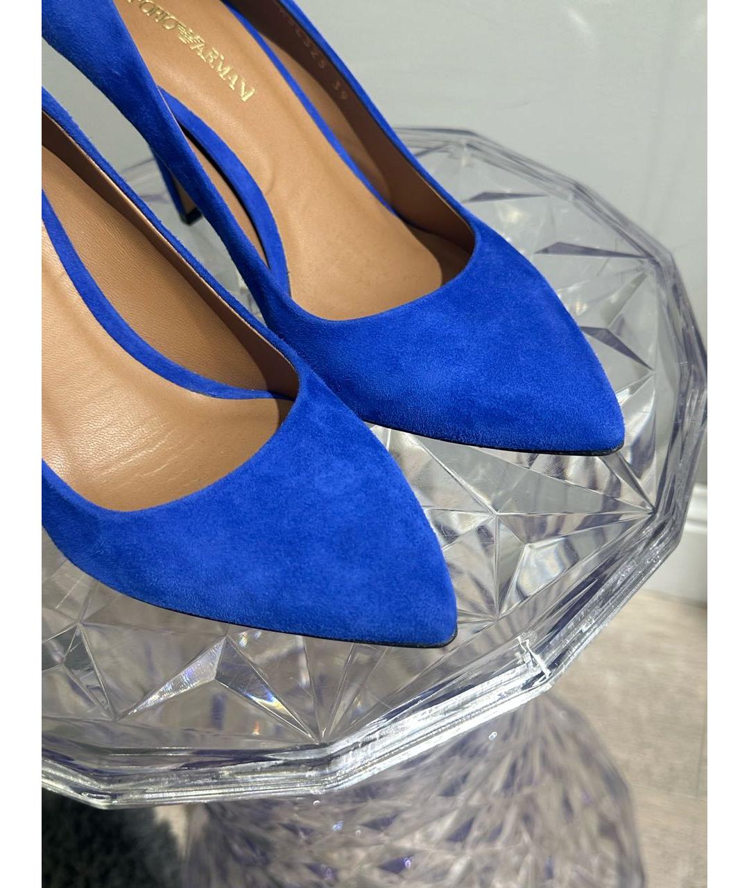 EMPORIO ARMANI Синие замшевые туфли, фото 3