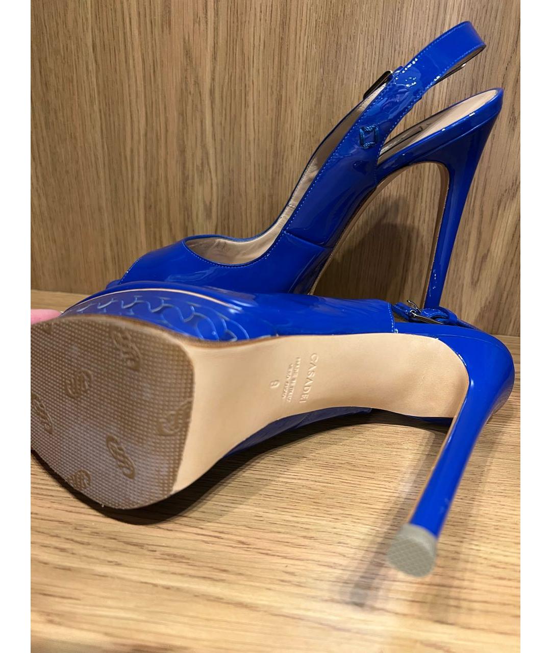 CASADEI Синие туфли из лакированной кожи, фото 4