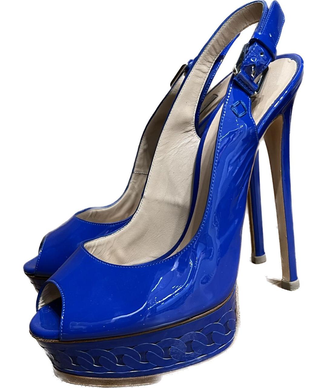 CASADEI Синие туфли из лакированной кожи, фото 2