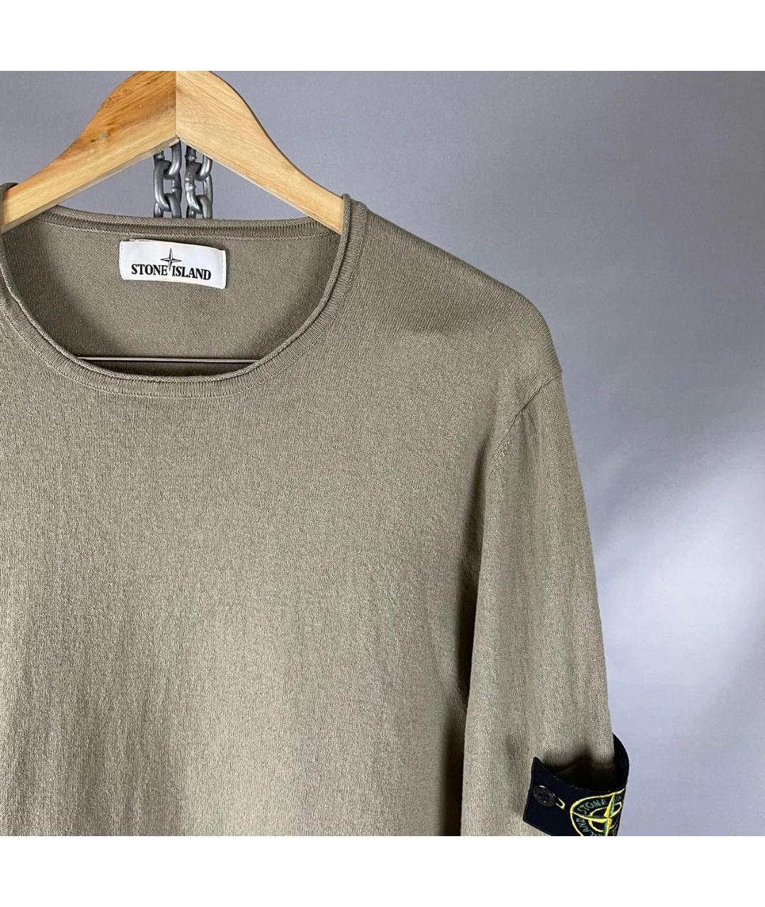 STONE ISLAND Хаки хлопковый джемпер / свитер, фото 2