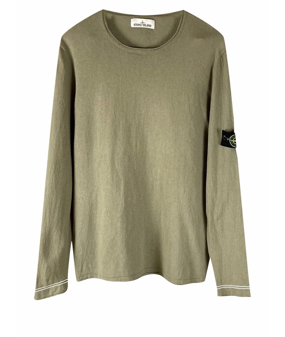 STONE ISLAND Хаки хлопковый джемпер / свитер, фото 1