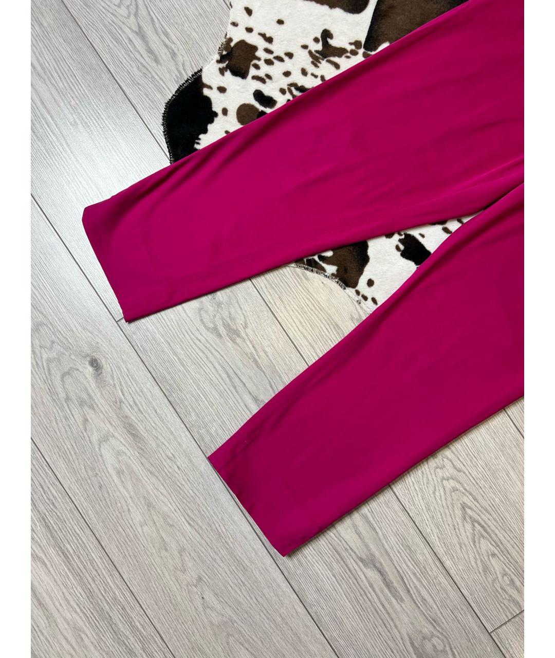 RALPH LAUREN Розовые хлопко-эластановые брюки узкие, фото 3