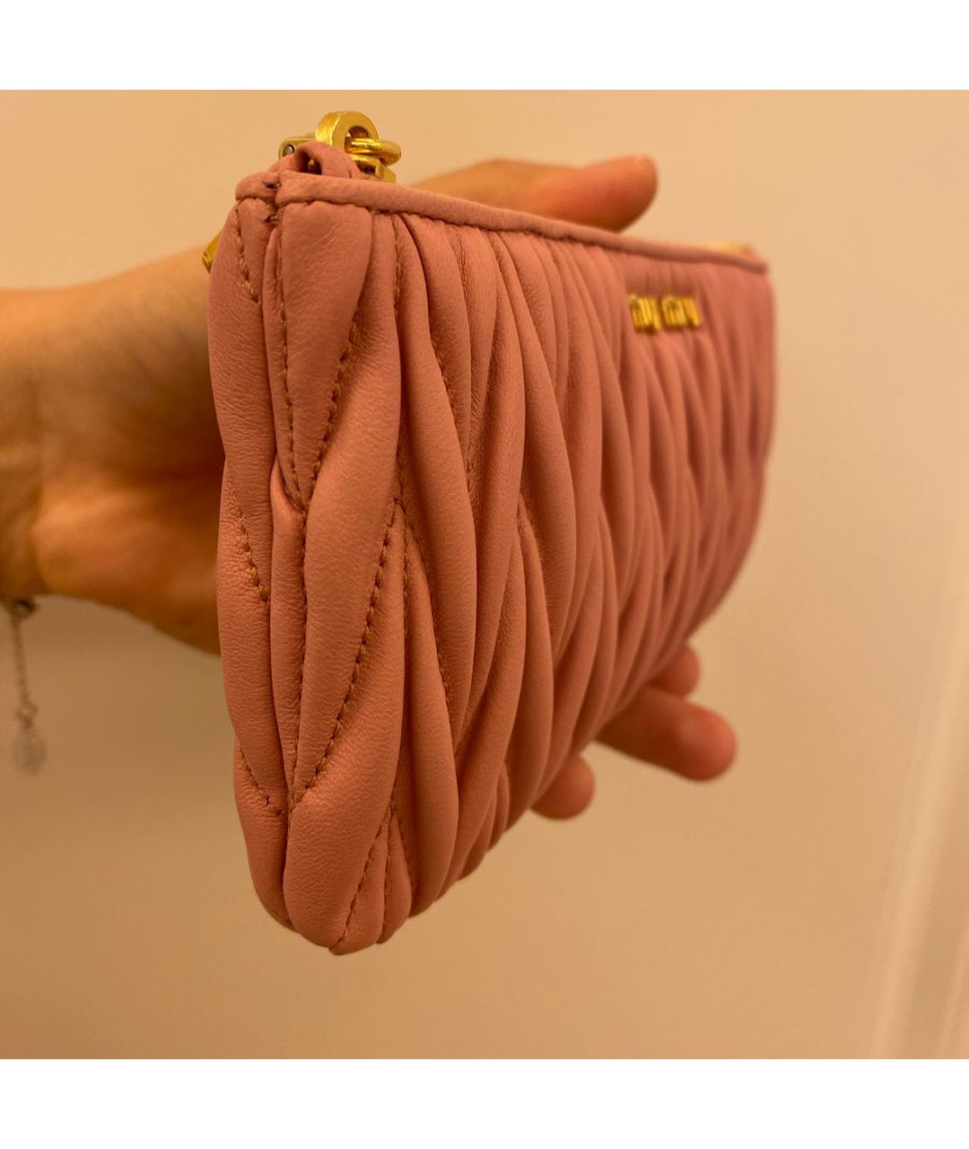 MIU MIU Розовый кожаный кошелек, фото 2