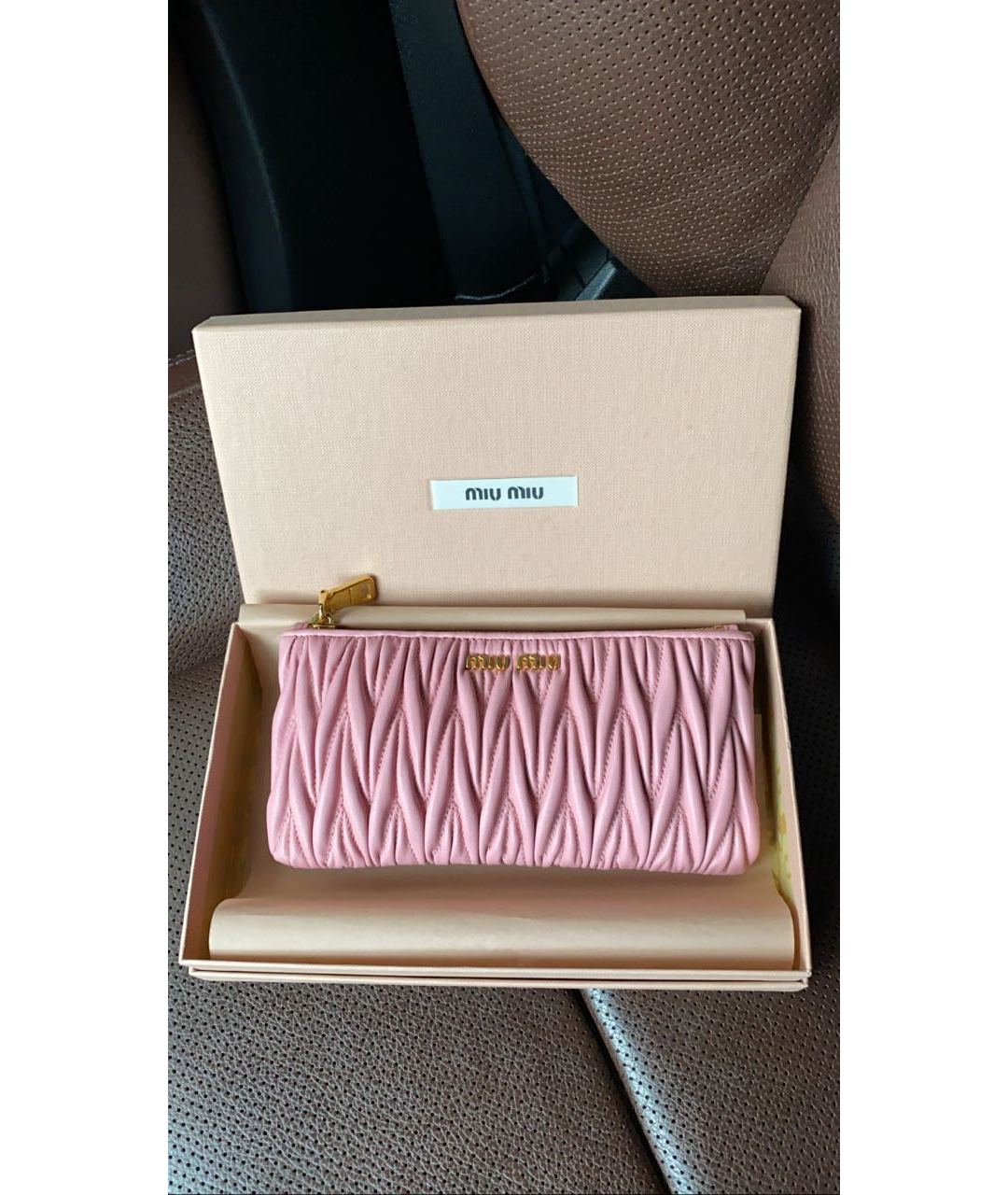MIU MIU Розовый кожаный кошелек, фото 6
