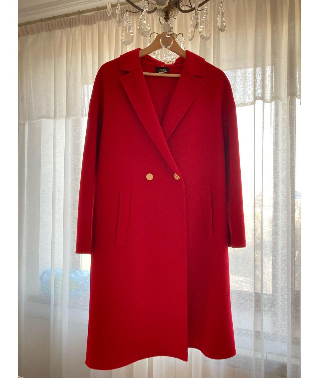 LIU JO Красное шерстяное пальто, фото 6