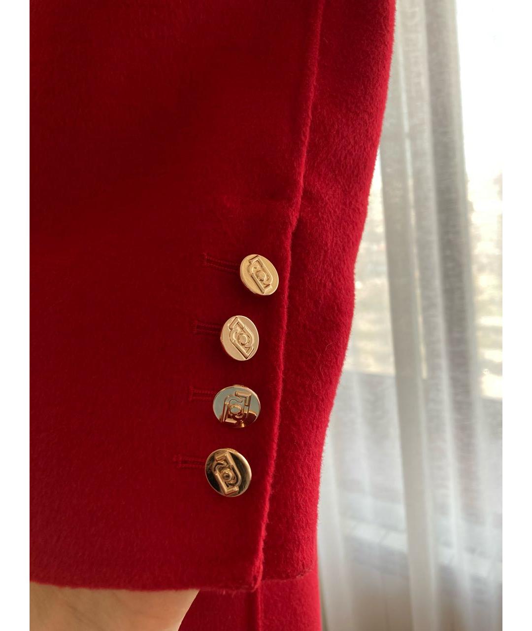 LIU JO Красное шерстяное пальто, фото 3
