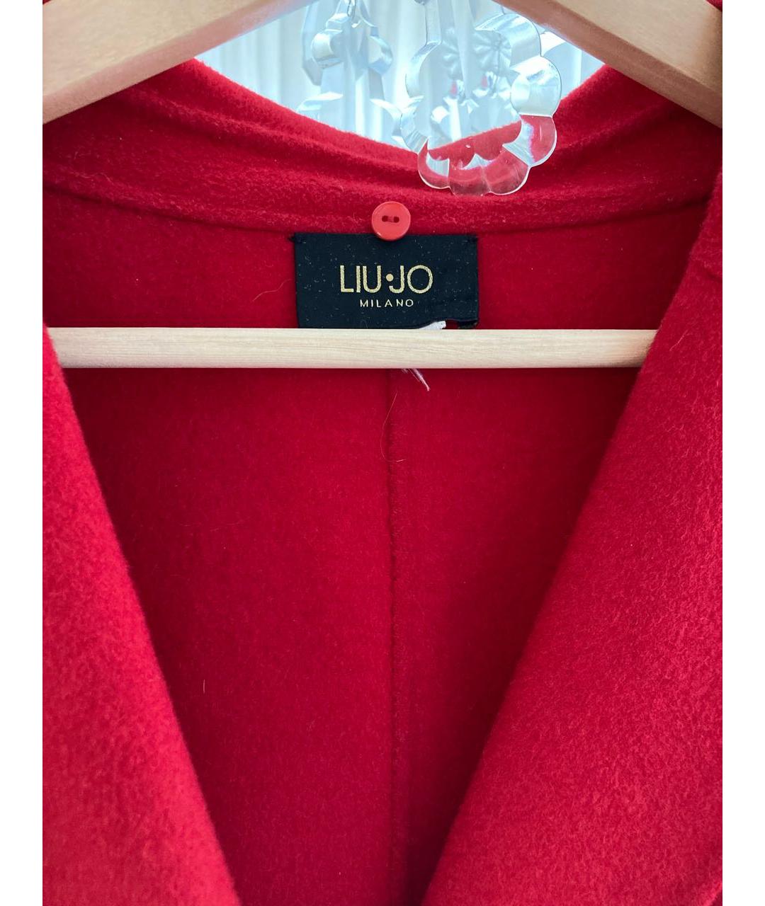 LIU JO Красное шерстяное пальто, фото 5