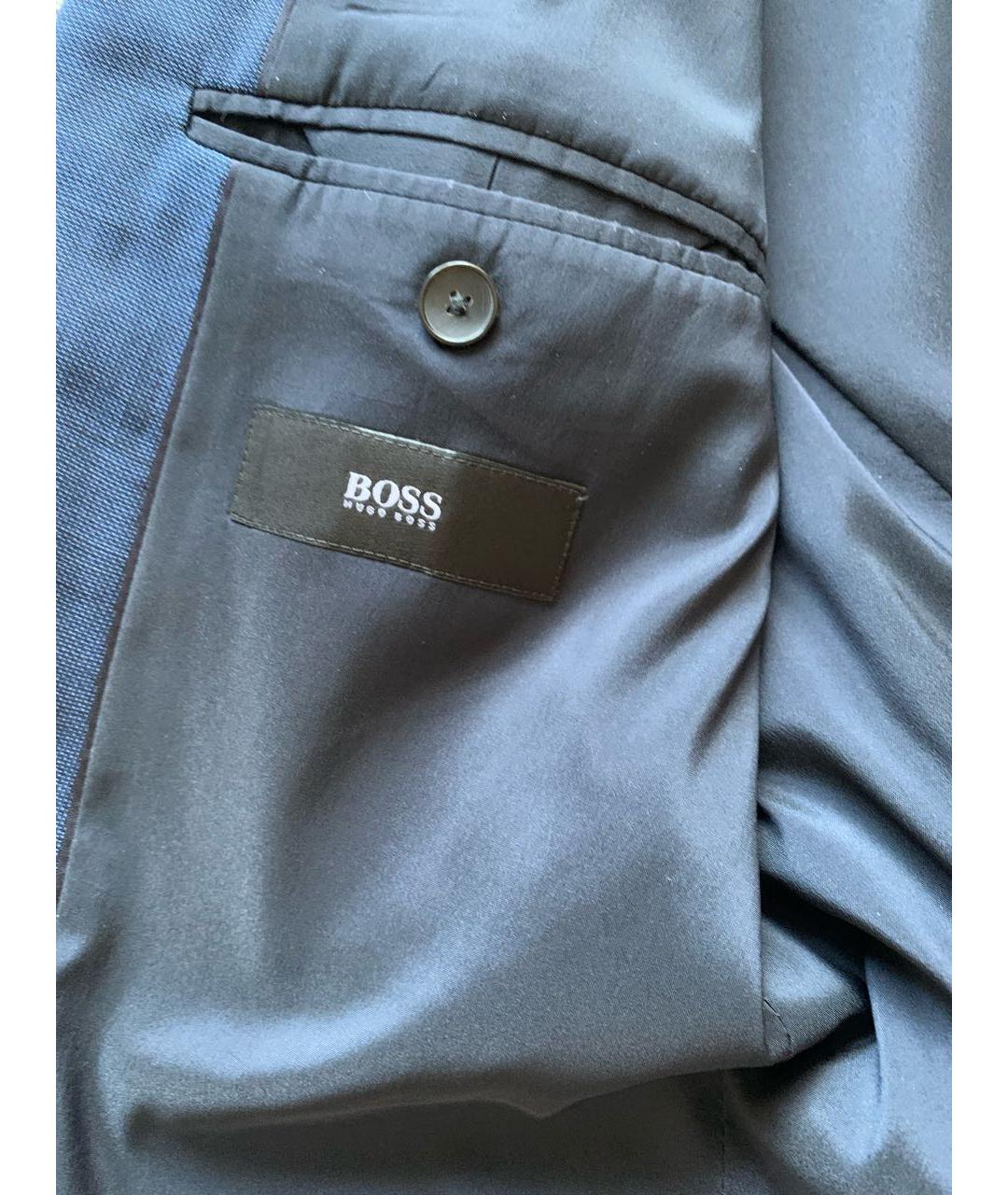 HUGO BOSS Синий полиэстеровый пиджак, фото 2