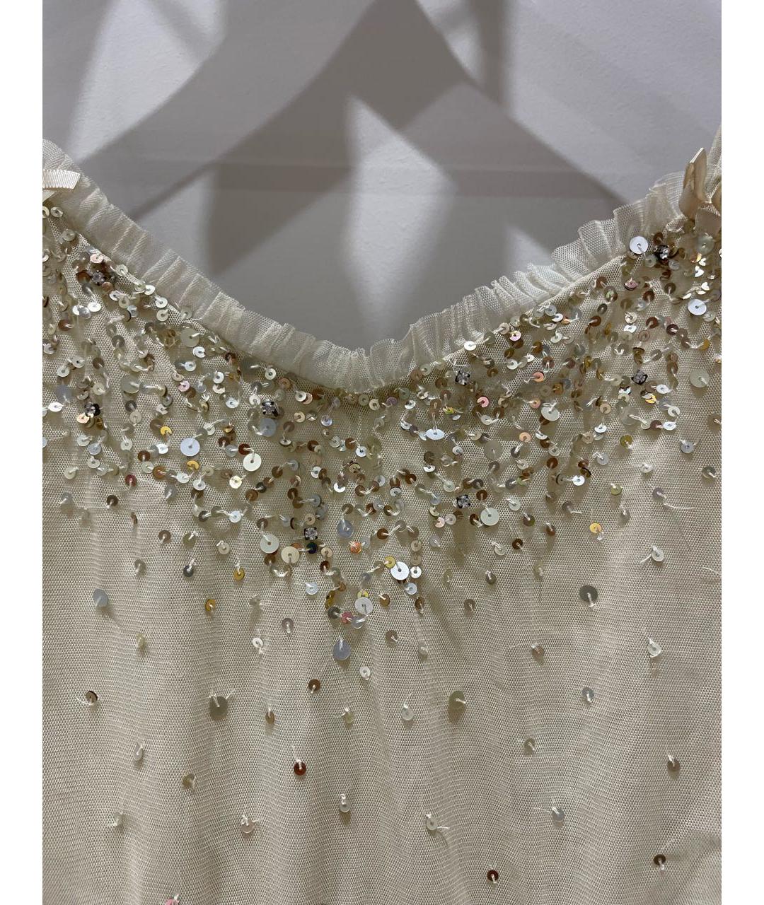 TWIN-SET Золотое полиэстеровое коктейльное платье, фото 2