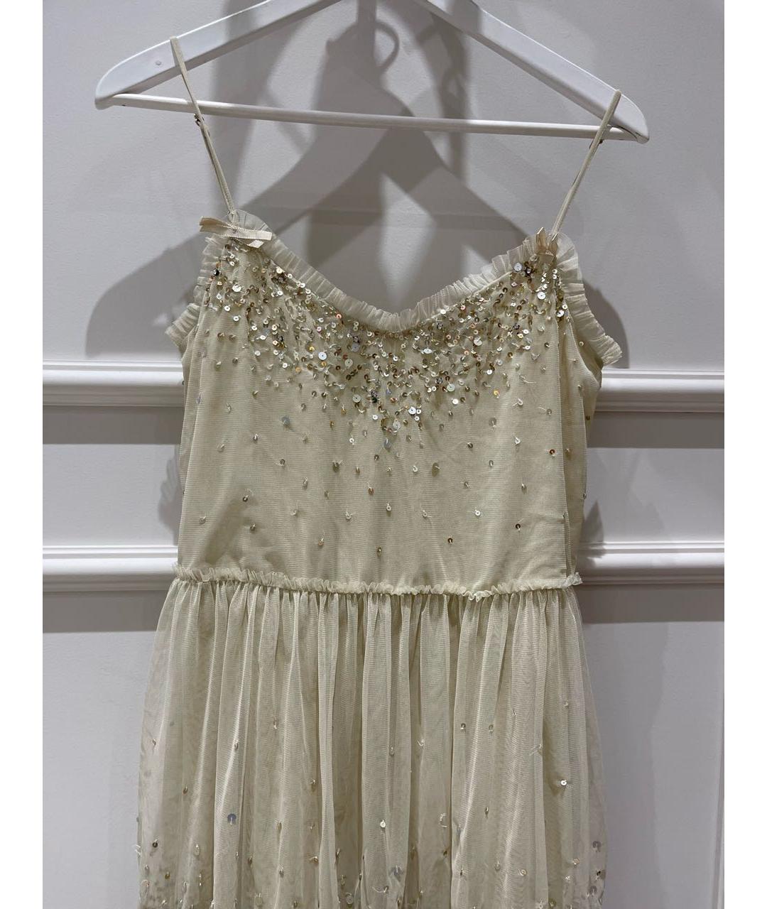 TWIN-SET Золотое полиэстеровое коктейльное платье, фото 3