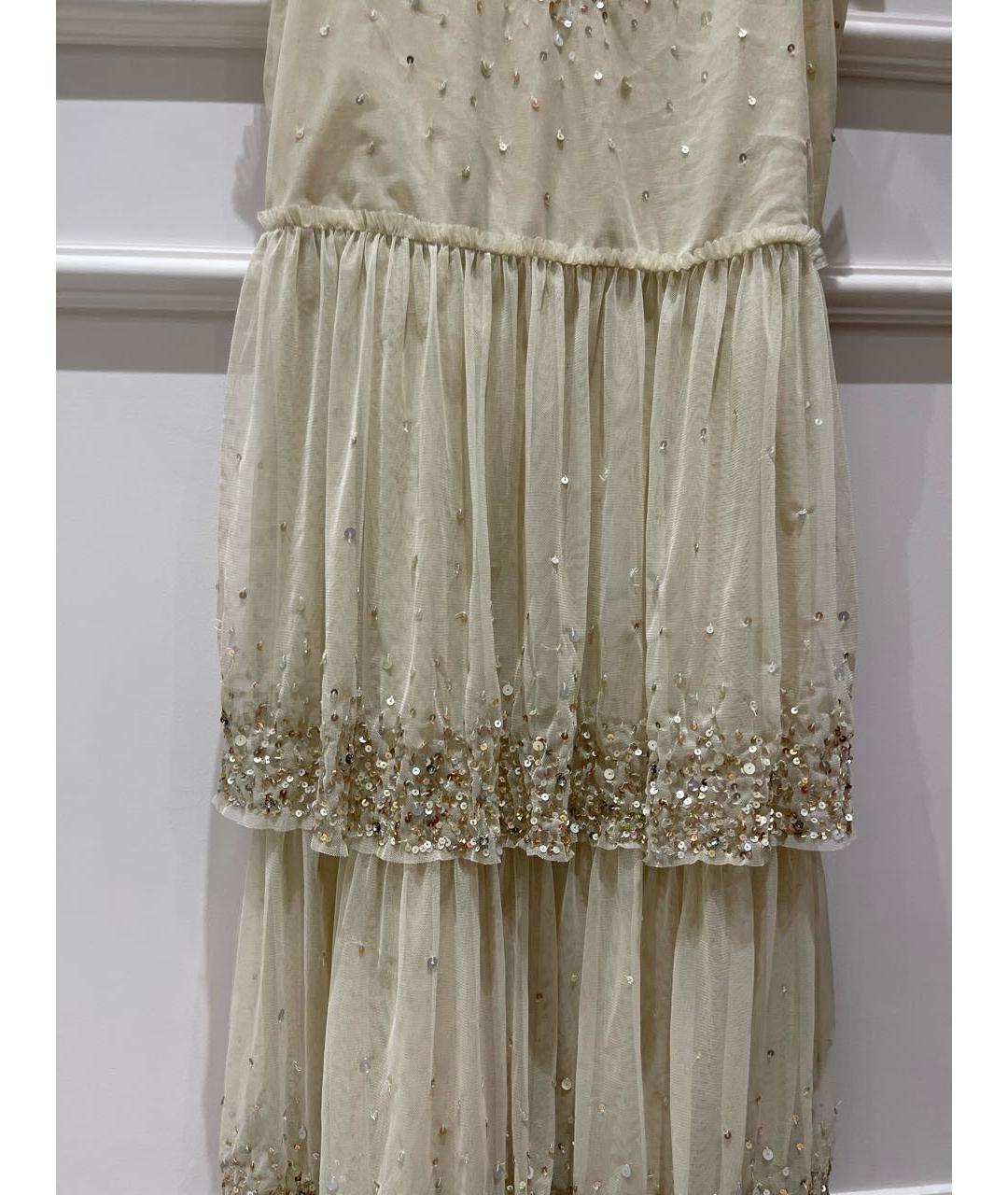 TWIN-SET Золотое полиэстеровое коктейльное платье, фото 4