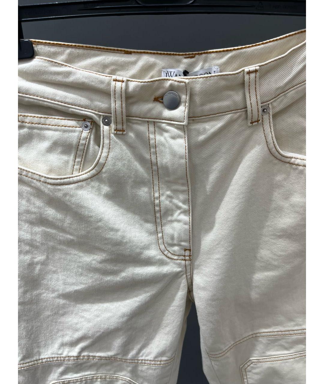 J.W.ANDERSON Бежевые хлопковые прямые джинсы, фото 3