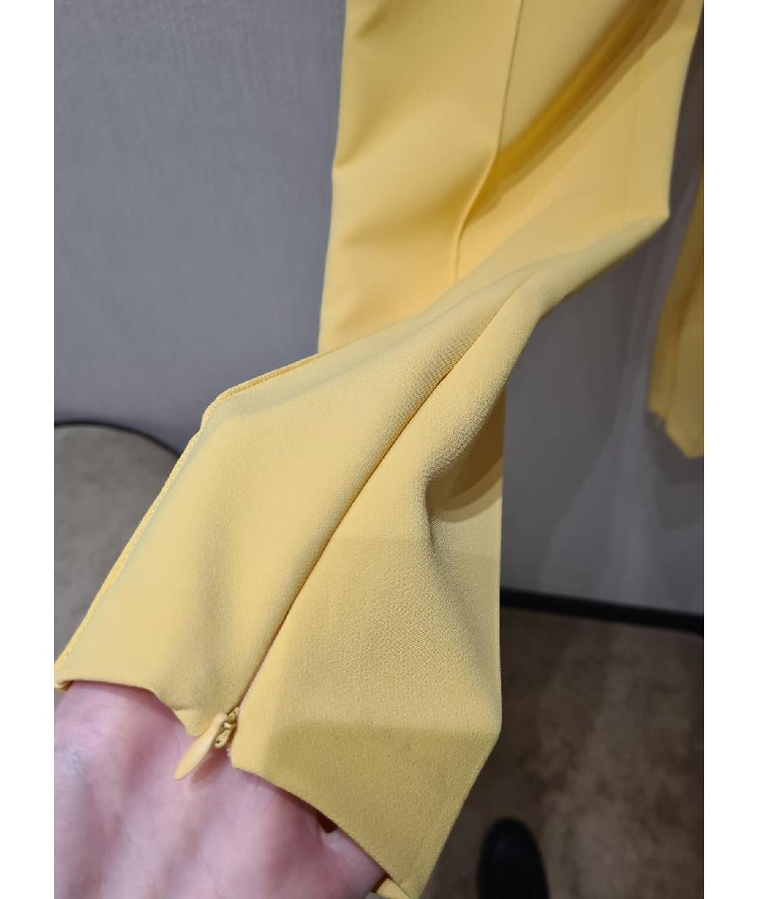 ELISABETTA FRANCHI Желтые полиэстеровые брюки узкие, фото 5