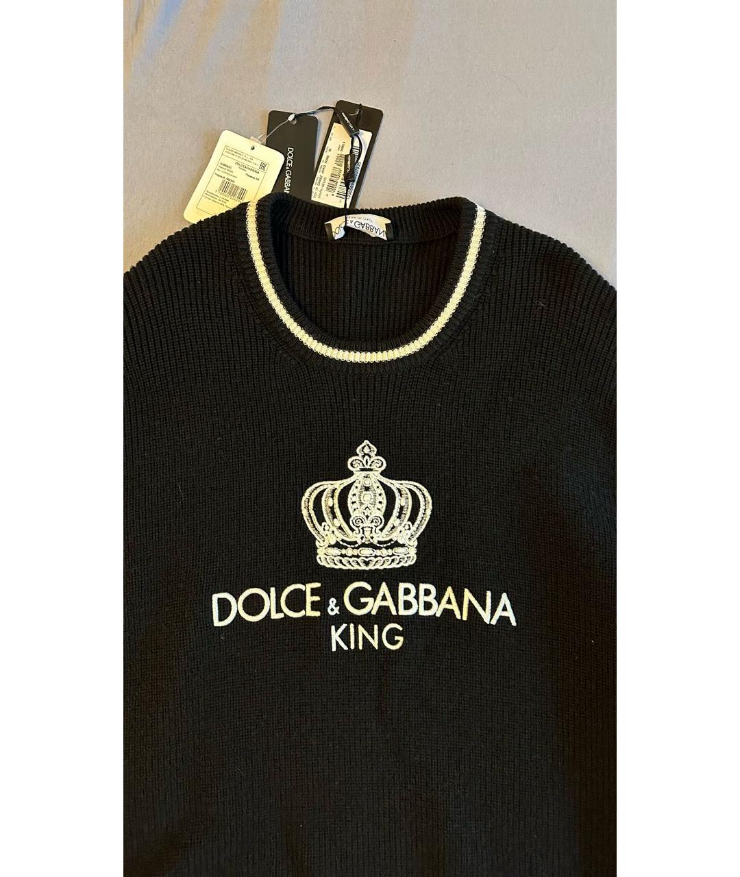 DOLCE&GABBANA Черный шерстяной джемпер / свитер, фото 2