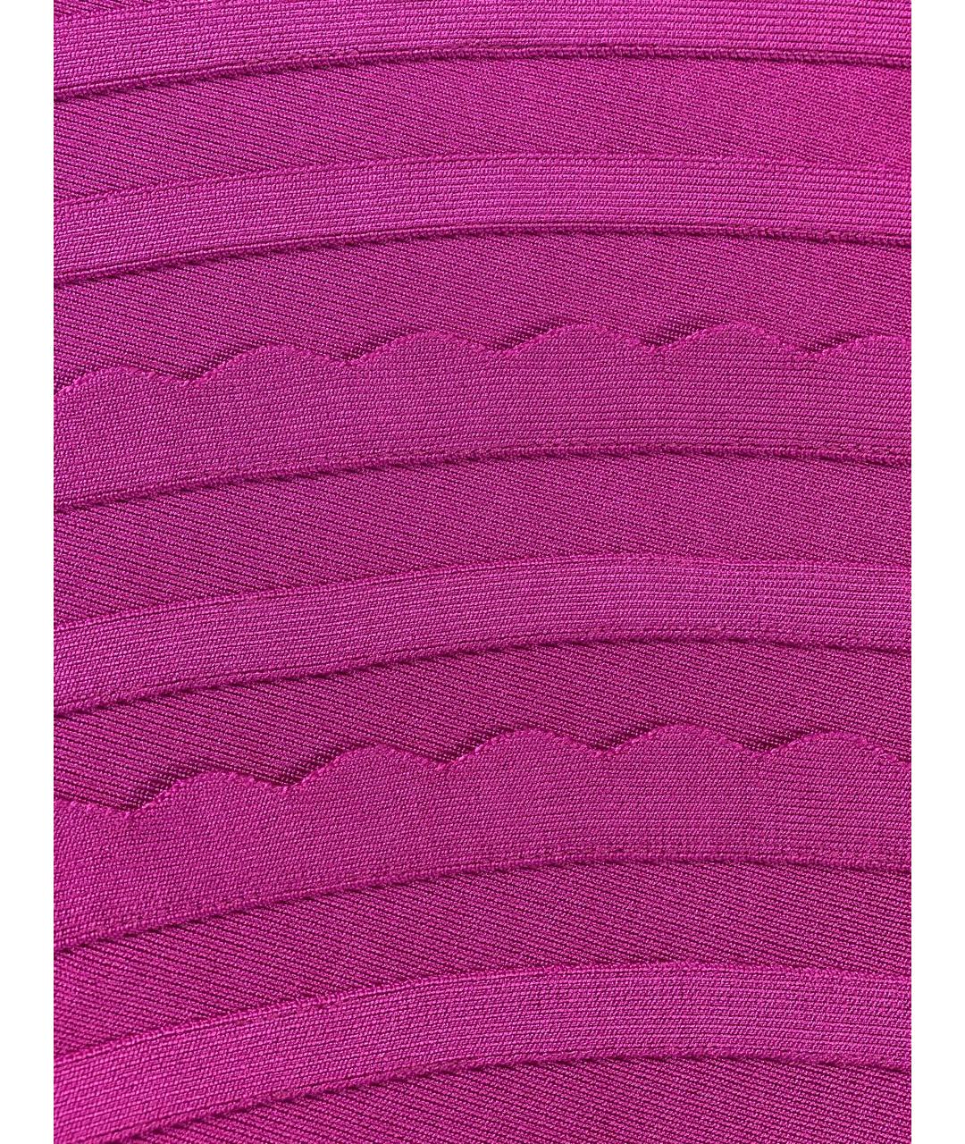 HERVE LEGER Фуксия вискозное коктейльное платье, фото 4