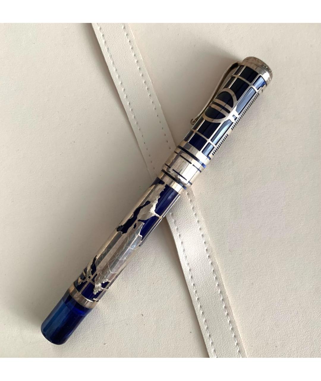 MONTEGRAPPA Синяя металлическая перьевая ручка, фото 5