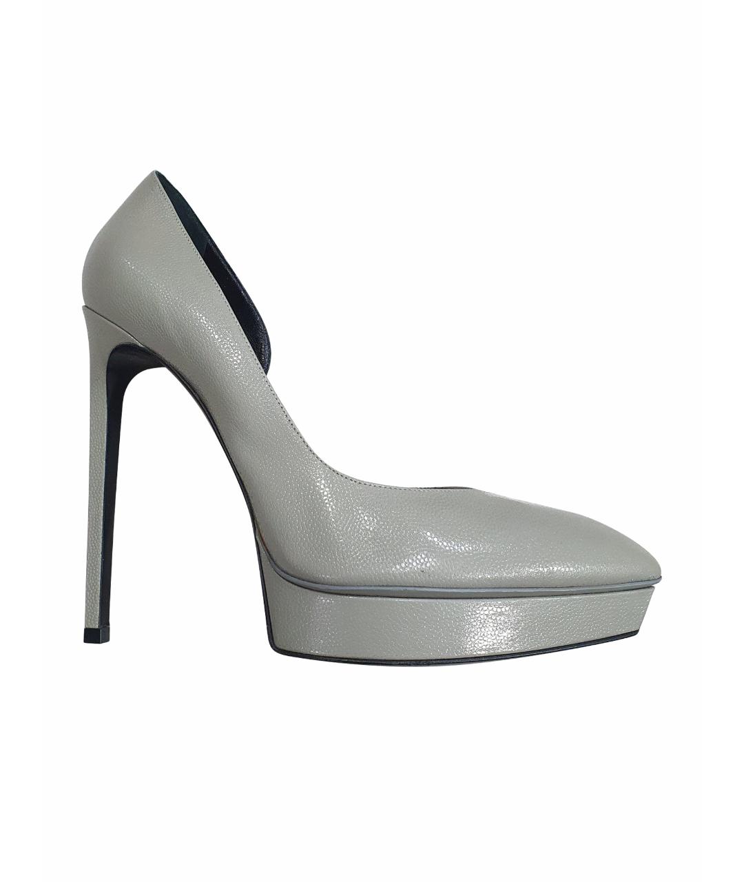 SAINT LAURENT Серые кожаные туфли, фото 1
